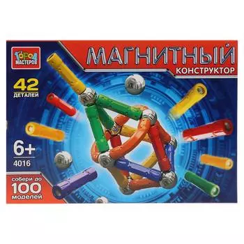 Конструктор магнитный - Палочки и шарики, 42 детали
