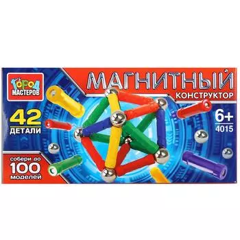Конструктор магнитный - Палочки и шарики, 42 детали