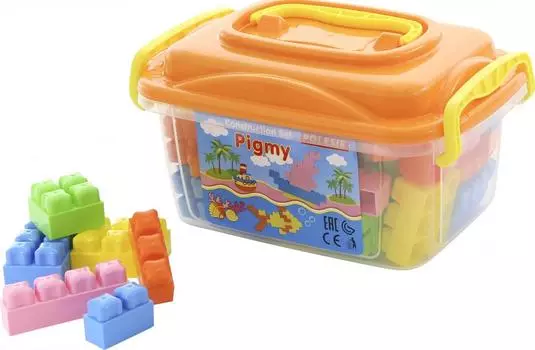 Конструктор Малютка, 60 элементов, в контейнере