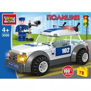 Конструктор Машина ДПС, с фигуркой, 78 деталей