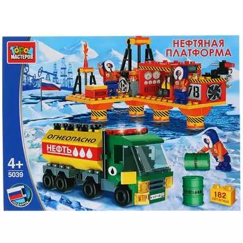 Конструктор - Нефтяная платформа с фигурками, 182 детали