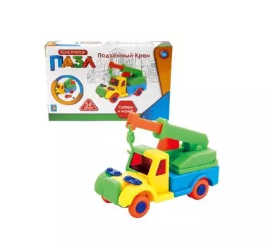 Конструктор-пазл Подъемный кран, 34 деталей