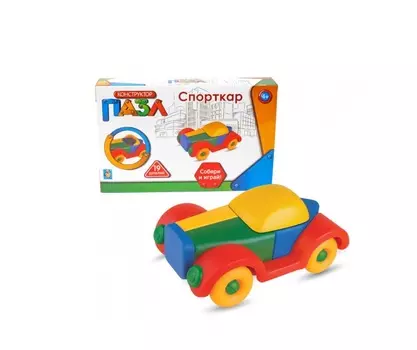 Конструктор-пазл Спорткар, 19 деталей