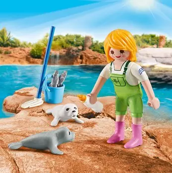 Конструктор Playmobil Пасхальное яйцо: Смотритель зоопарка с детенышами тюленя