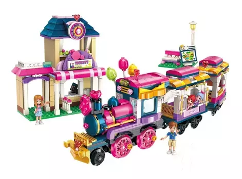 Конструктор - Поезд, с фигурками, 690 деталей )