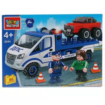 Конструктор Полицейская Газель эвакуатор, 86 деталей