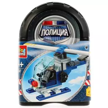Конструктор Полицейская машина, 47 деталей в банке