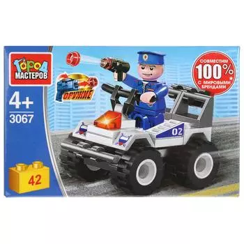 Конструктор Полицейская машина, с фигуркой, 42 детали