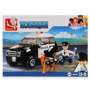 Конструктор - Полиция, машина с фигуркой, 78 деталей