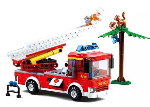 Конструктор - Пожарная машина с фигурками, 269 деталей