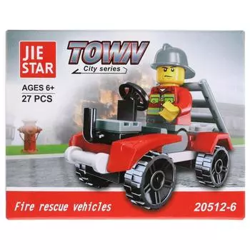 Конструктор Пожарная машина с фигуркой, 27 деталей