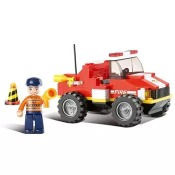 Конструктор – Пожарный: пожарная машина с фигуркой и аксессуарами, 118 деталей