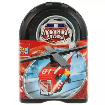 Конструктор Пожарный вертолет, 37 деталей в банке