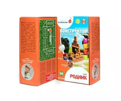 Конструктор "Родник" из настоящих кирпичиков, 37 деталей