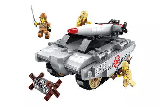 Конструктор с фигурками и аксессуарами - Боевая зона, 123 детали )