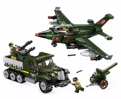 Конструктор с фигурками и аксессуарами - Самолет и машина, 438 деталей