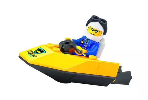 Конструктор с фигуркой - Катер, 19 деталей, собран )