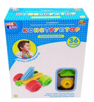 Конструктор с щетинками из серии Кид Блок, 36 деталей