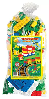 Конструктор Самоделкин-гигант с паровозиком, 175 деталей