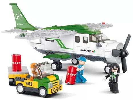 Конструктор - Самолет с заправочной машиной, с фигурками, 251 деталь