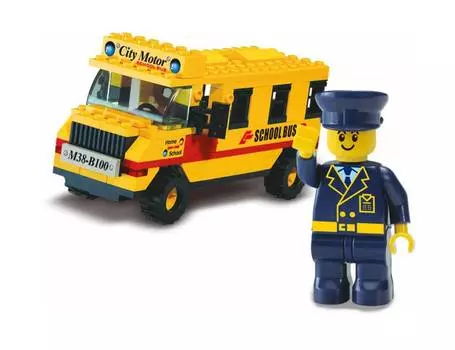 Конструктор - Школьный автобус с фигуркой, 105 деталей