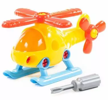 Конструктор-транспорт Вертолёт, 16 элементов, в сеточке