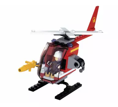 Конструктор – Вертолет с фигуркой, 80 деталей