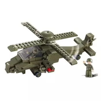 Конструктор – Вертолет военный с фигурками, 199 деталей