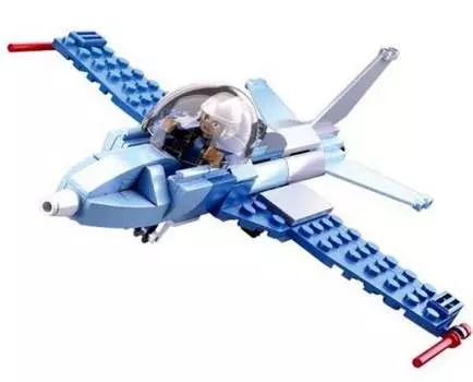 Конструктор - Военный самолет с фигуркой, 115 деталей