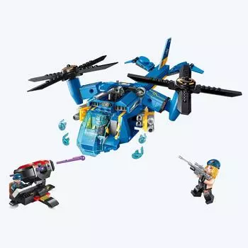 Конструктор – Военный вертолет с фигурками, 318 деталей )
