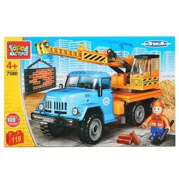 Конструктор - ЗИЛ кран с фигуркой, 119 деталей