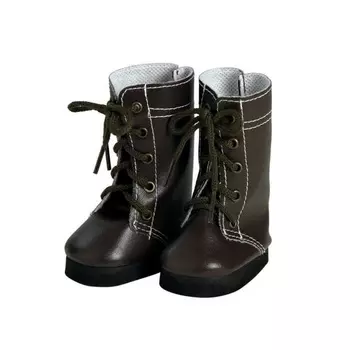Коричневые сапоги со шнуровкой для кукол размером 46 см.