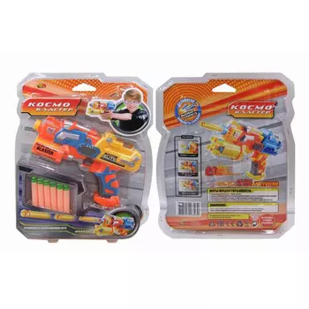 Космобластер в наборе с 6 мягкими снарядами, желтый