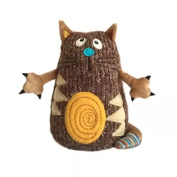 Кот - Котейка, 15 см, коричневый