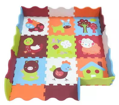 Коврик-пазл фигурный с бортиками Ферма, 9 деталей GB-M1801E