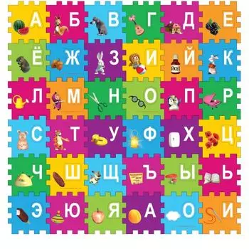 Коврик-пазл «Маша и медведь» с вырезанными буквами