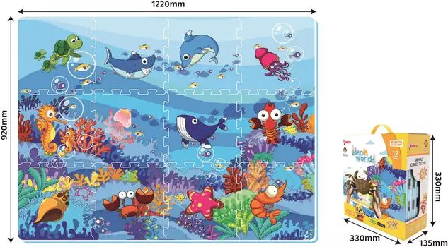 Коврик-пазл – Водный мир, 12 деталей
