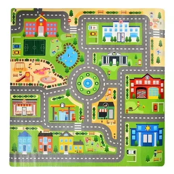 Коврик в рулоне – Город, размер 92 х 92 х 0,3 см. 3053R