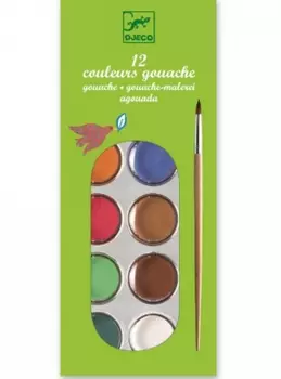 Краски гуашь классических цветов, 12 штук