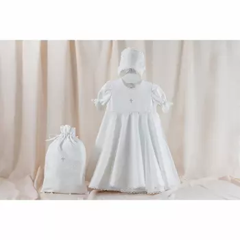 Крестильный набор для девочки – Ангелина, 3 предмета, 0-3 месяца