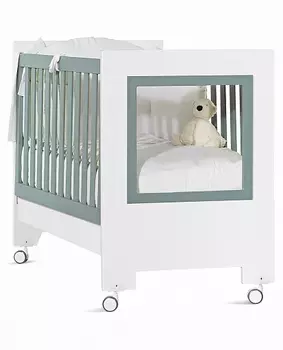 Кроватка детская из серии Le Chic, бело-серая