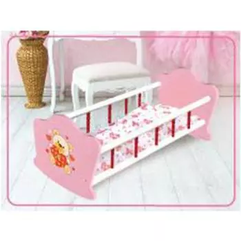 Кроватка для кукол ™Карапуз - Мой мишка, деревянная 52 см