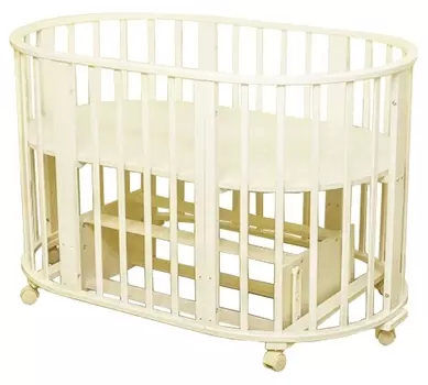 Круглая кроватка-трансформер Noony Cozy, цвет – слоновая кость