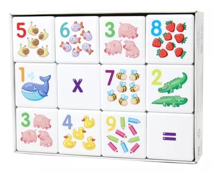 Кубики для умников – Арифметика, 12 шт. без обклейки