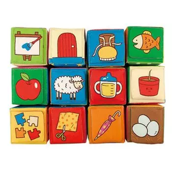 Кубики мягкие - Обучайка, 12 штук