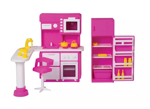 Кухня для кукольного домика Зефир, размер 31,5 х 9 х 30,5 см.