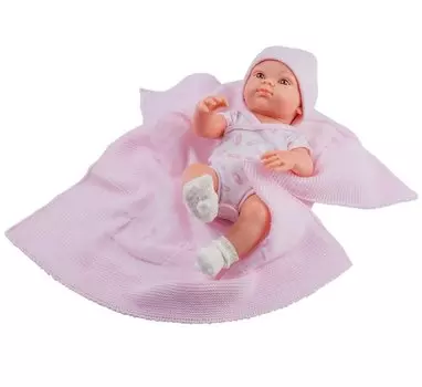 Кукла Бэби с розовым пледом, 32 см