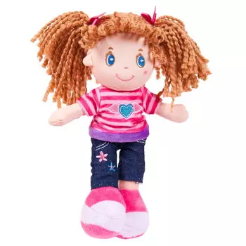 Кукла брюнетка в джинсах, мягконабивная, 20 см