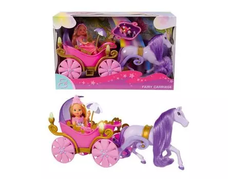 Кукла Еви в карете + лошадь