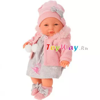 Кукла Хуана в розовом, плачет, 37 см